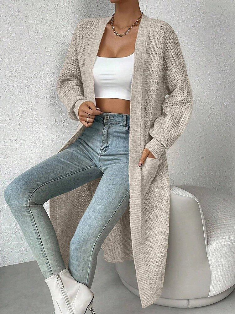 Women's Longline Open Front Cardigan