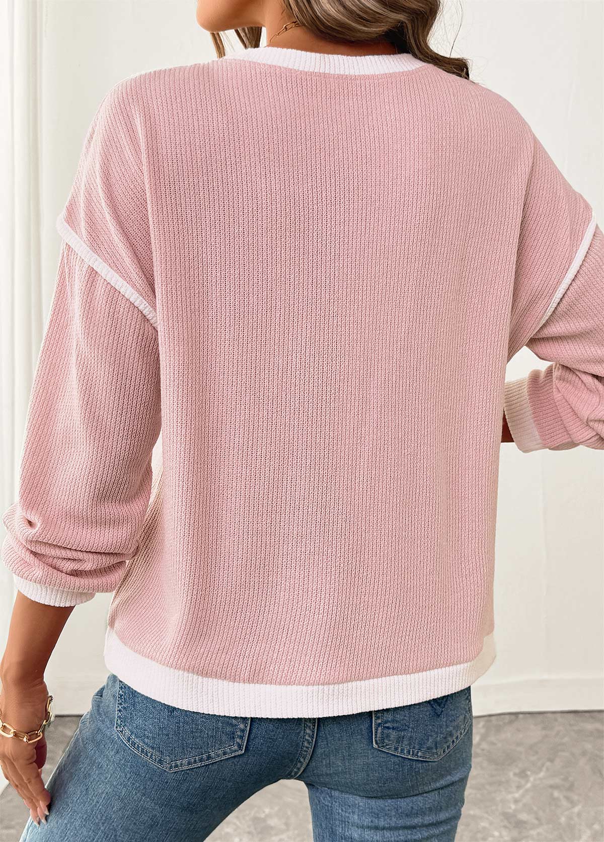 Women's Winter Patchwork Panel Sweatshirt