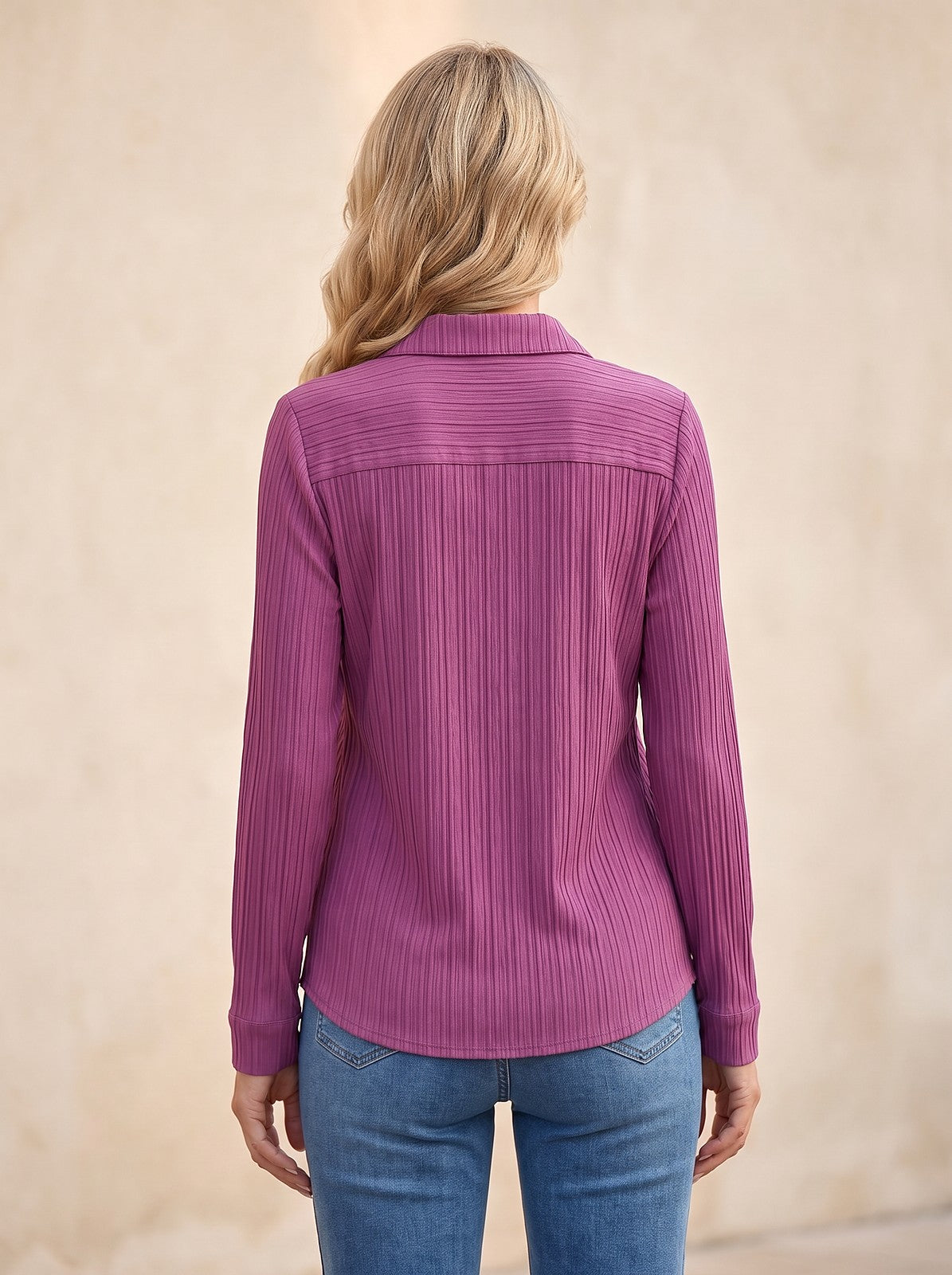 Women's Pleated Collar Loose Top