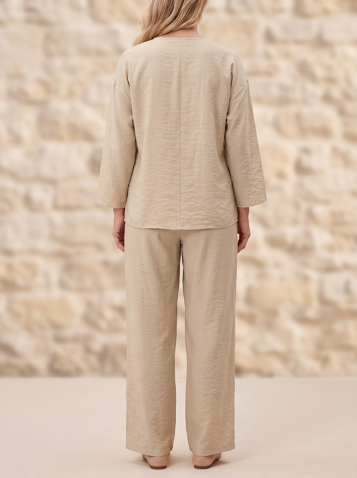 Women's Button Top and Trousers Co-ord Set