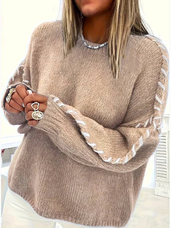 Women's Oversized Knit Jumper with Round Neck