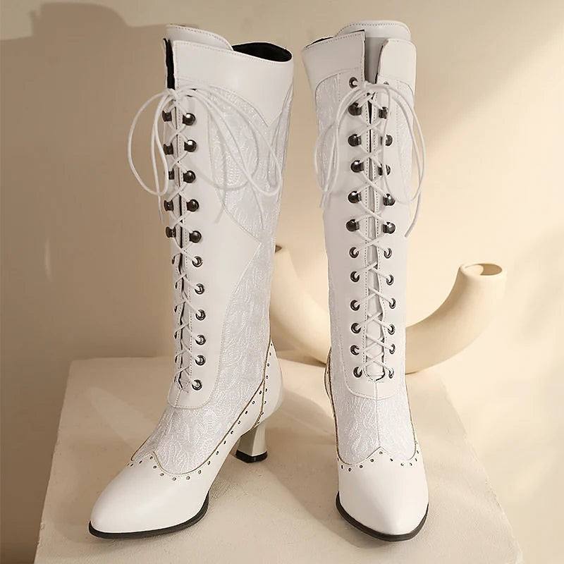 Women's Pointed Toe Heeled Long Boots