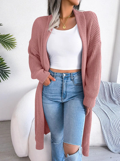 Women's Easy Wear Chunky Ribbed Longline Cardigan