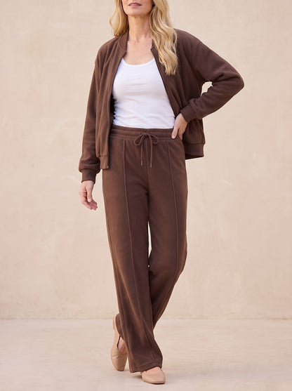 Women's Bomber Jacket Tracksuit Wide Leg Trousers