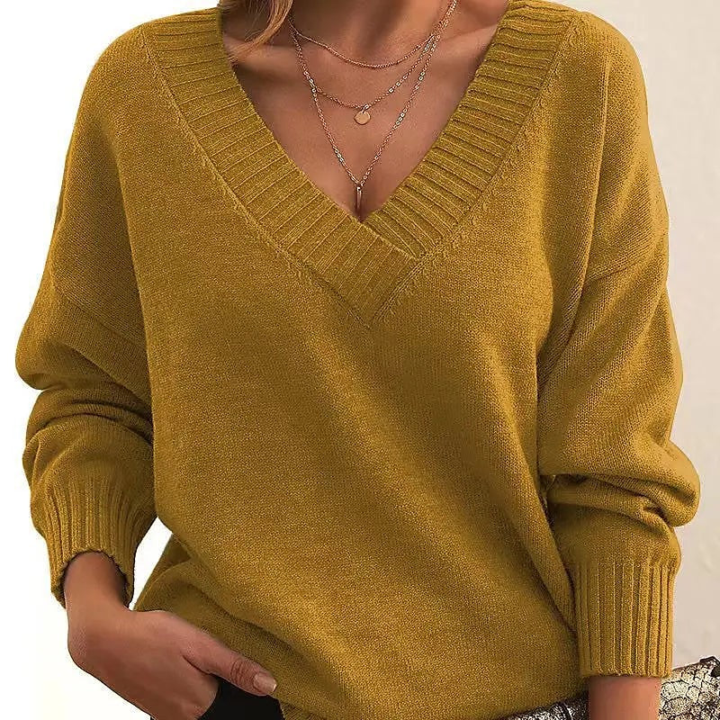 Women's Deep V Neck Jumper
