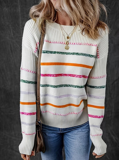 Women's Pinstripe Yoke and Cuff Jumper
