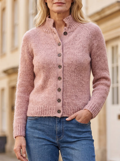 Women's Cosy Stand Neck Knit Cardigan
