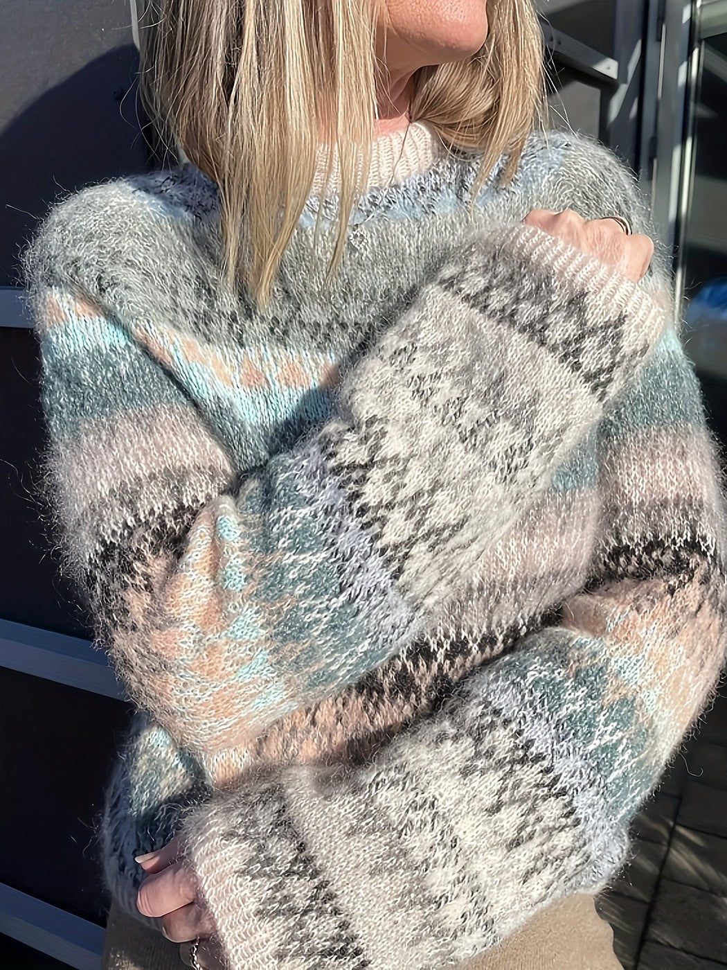 Women's Cosy Nordic Stripe Knit Jumper