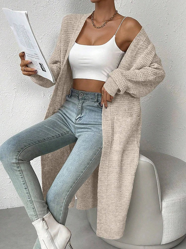 Women's Longline Open Front Cardigan