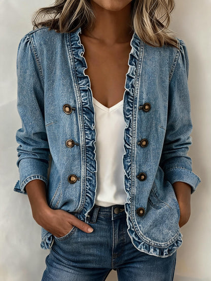 Women's Classic Denim Jacket Button Front