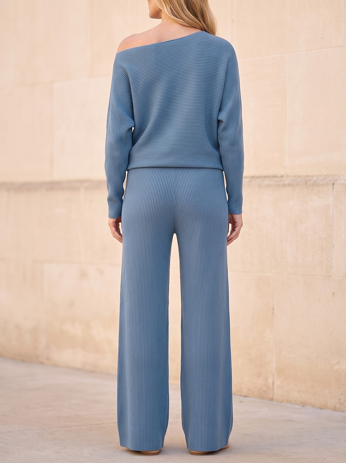 Women's Off Shoulder Ribbed Knit Co-ord