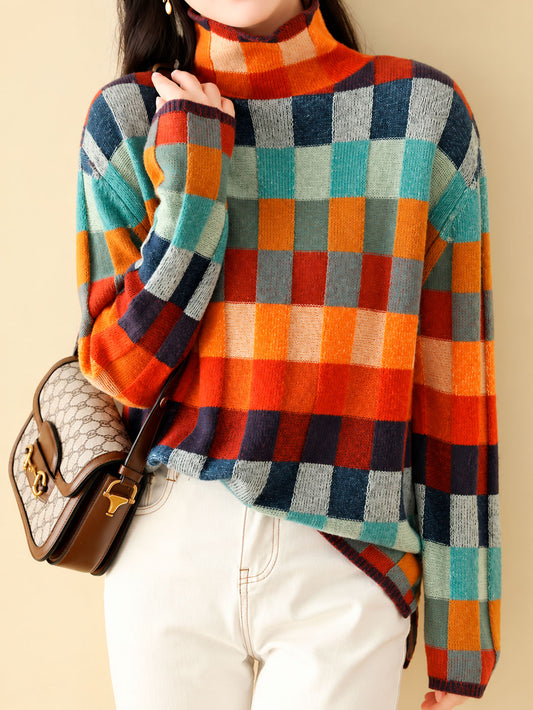 Women's Knitted Turtleneck Jumper with Fitted Design