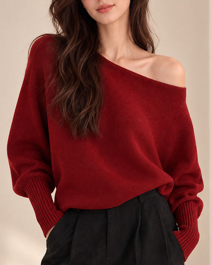 Women's Batwing Sleeve Boat Neck Jumper