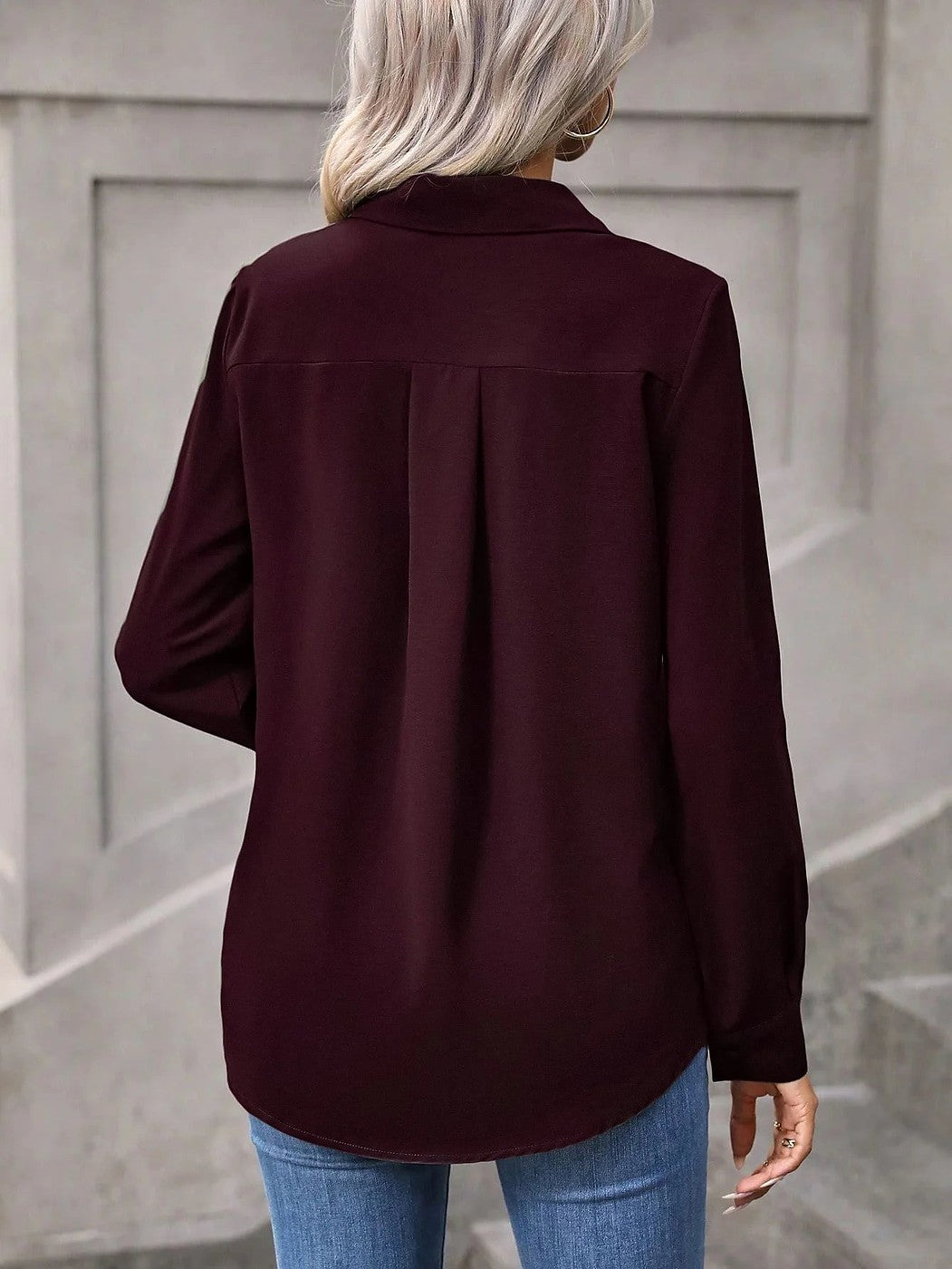 Women's Point Collar Blouse Shirt