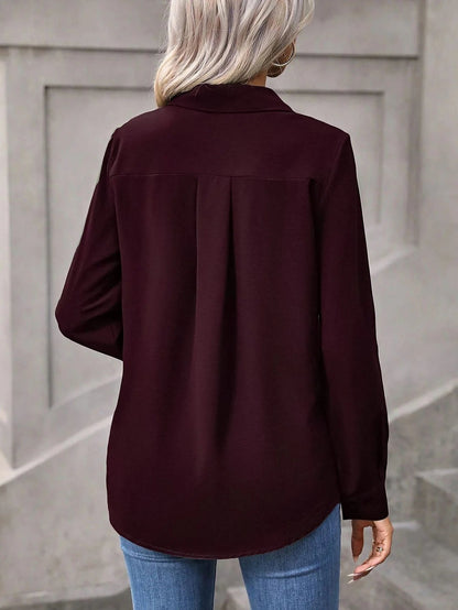 Women's Point Collar Blouse Shirt