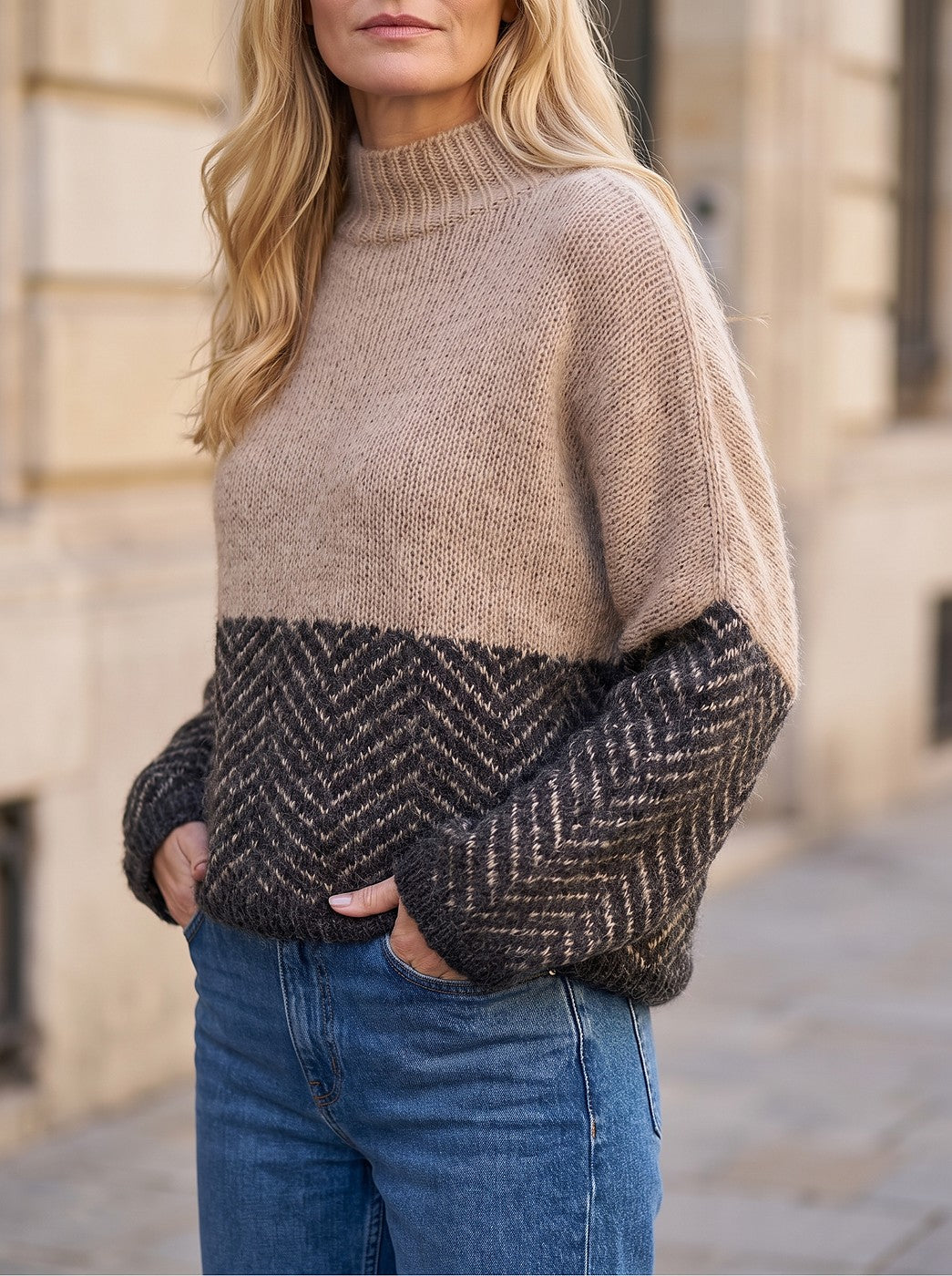 Women's Fluffy Funnel Neck Oversized Jumper