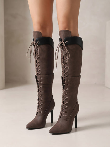 Women's Pointed Stiletto Knee High Boots