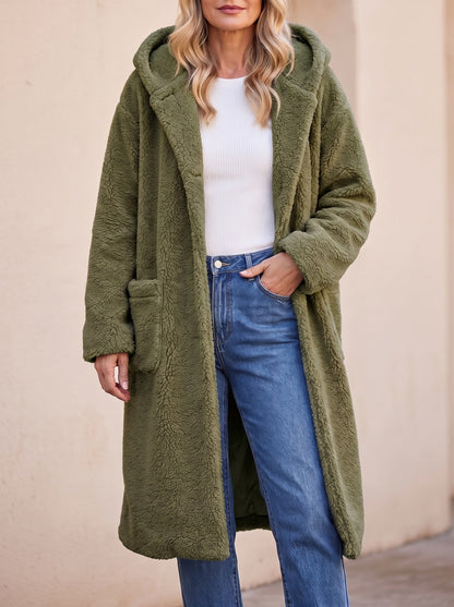 Women's Oversized Hooded Teddy Fleece Coat