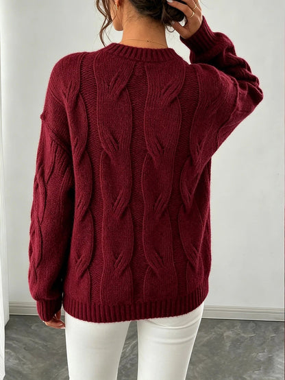 Women's Easy Wear Cable Knit Puff Jumper