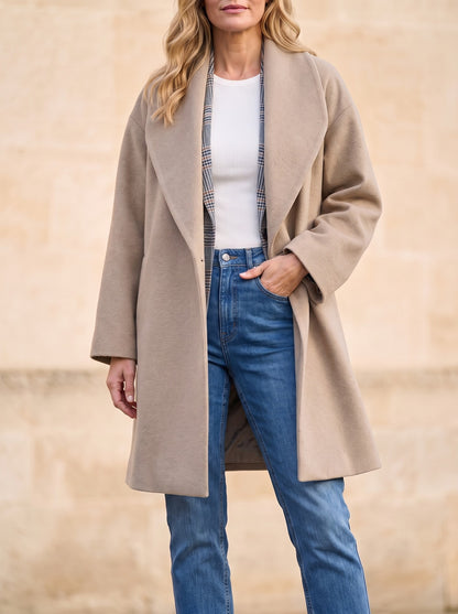 Women's Kimono Sleeve Shawl Collar Duster Coat