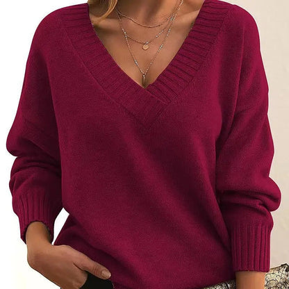 Women's Deep V Neck Jumper