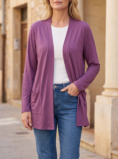 Women's Lightweight Jersey Cardigan with Pockets