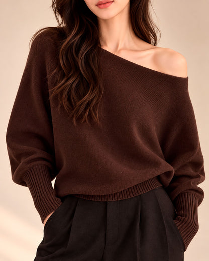 Women's Batwing Sleeve Boat Neck Jumper