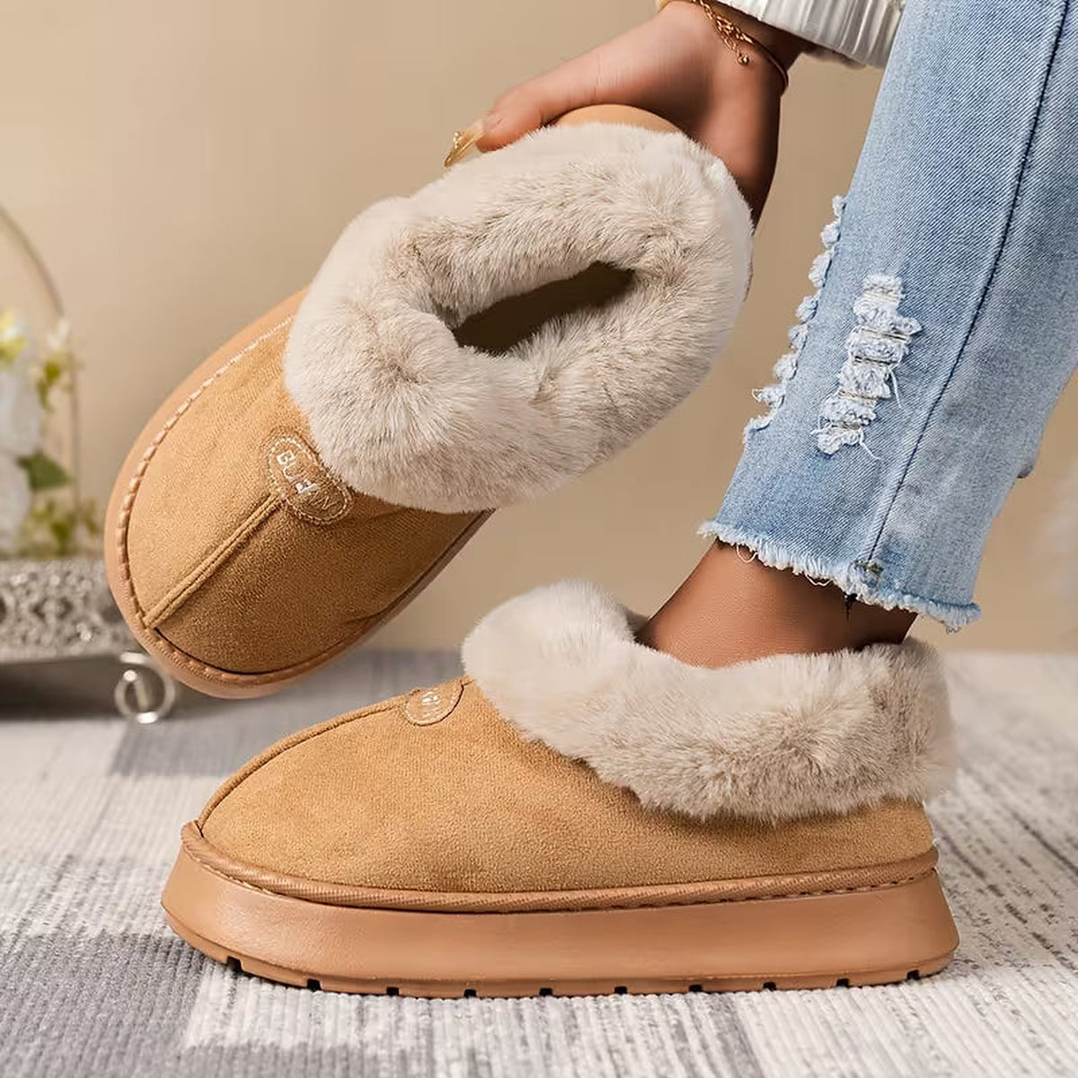 Women's Winter Platform Slipper Boots