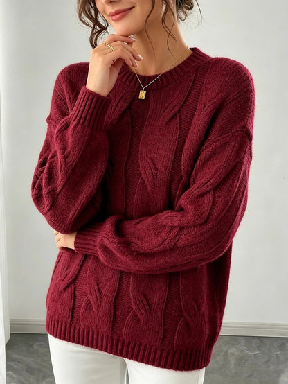Women's Easy Wear Cable Knit Puff Jumper