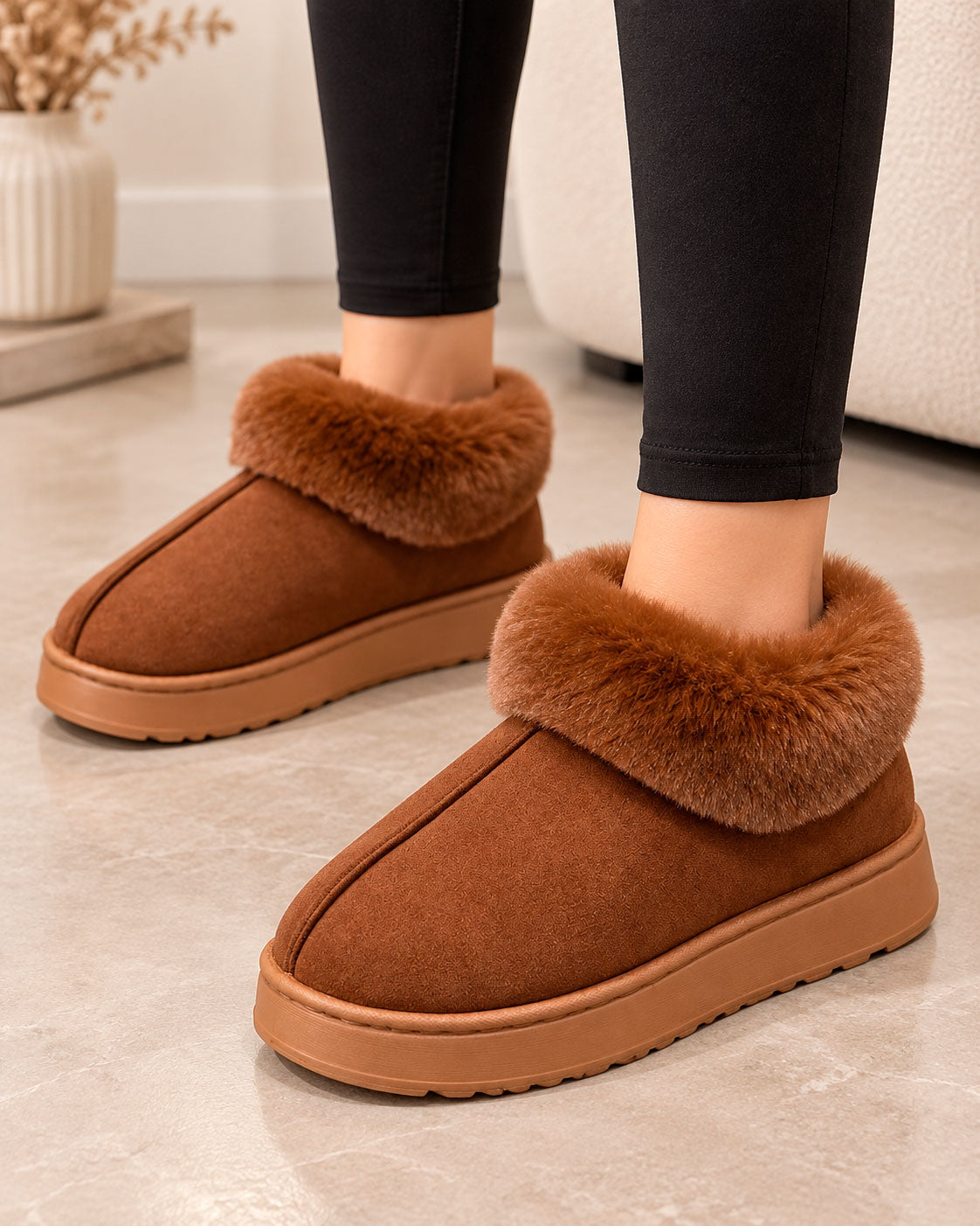 Women's Warm Cuff Bootie Slippers