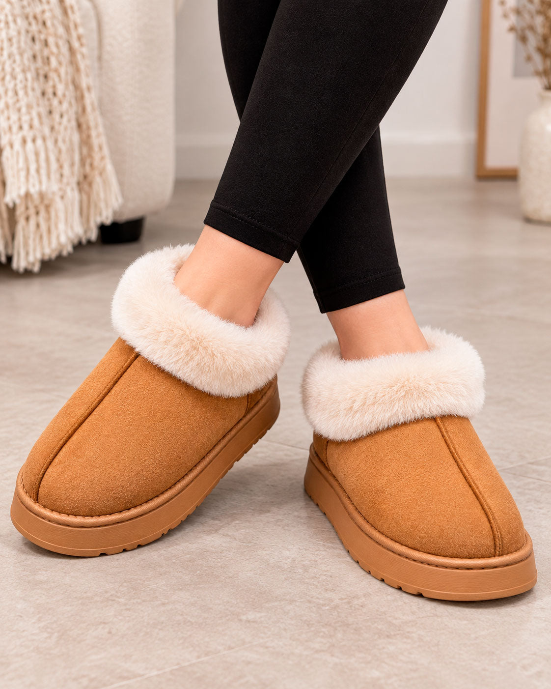 Women's Warm Cuff Bootie Slippers