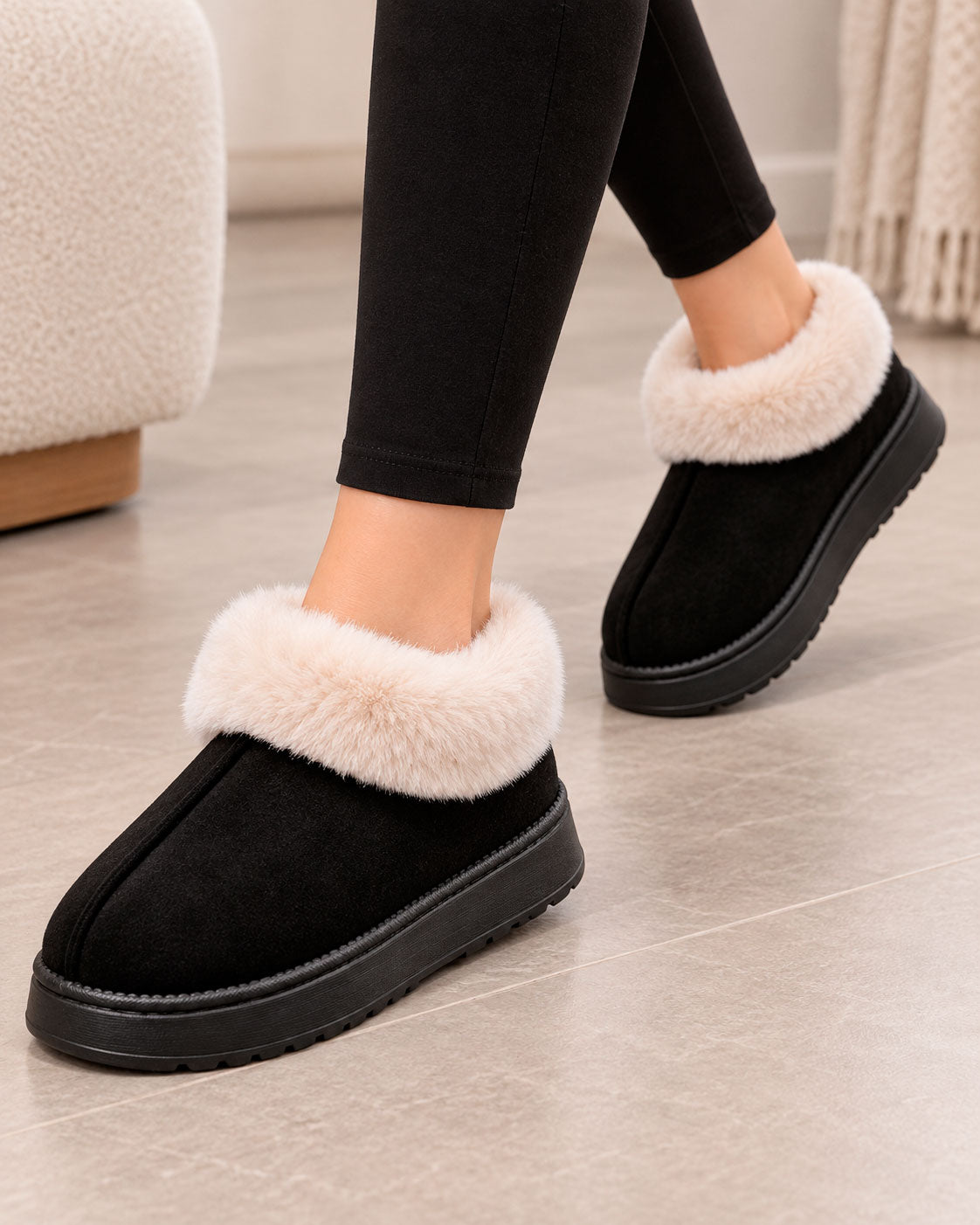 Women's Warm Cuff Bootie Slippers