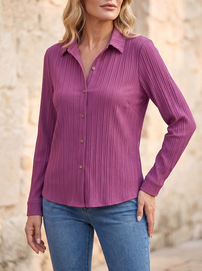 Women's Pleated Collar Loose Top