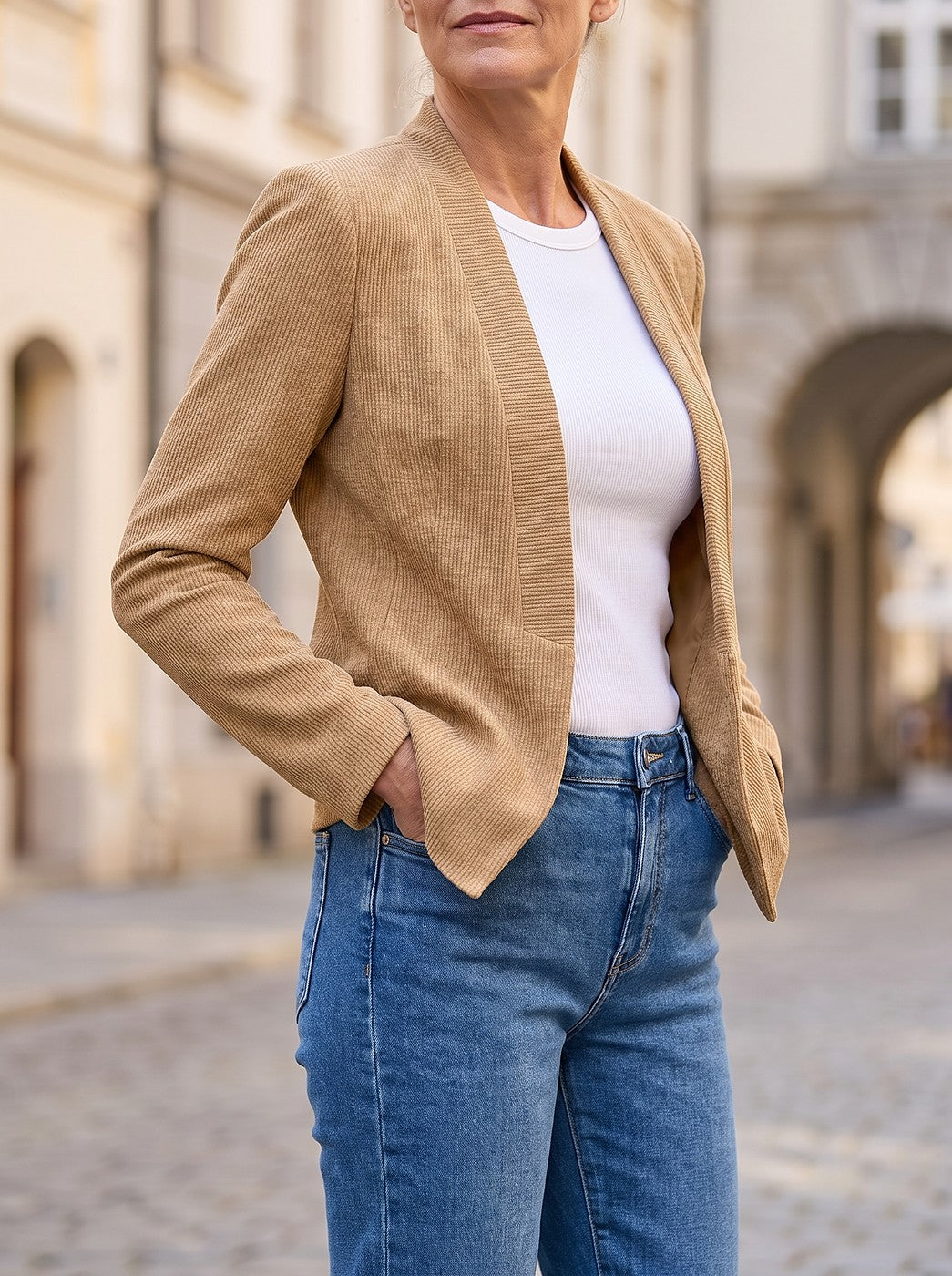 Women's Textured Autumn Blazer Jacket