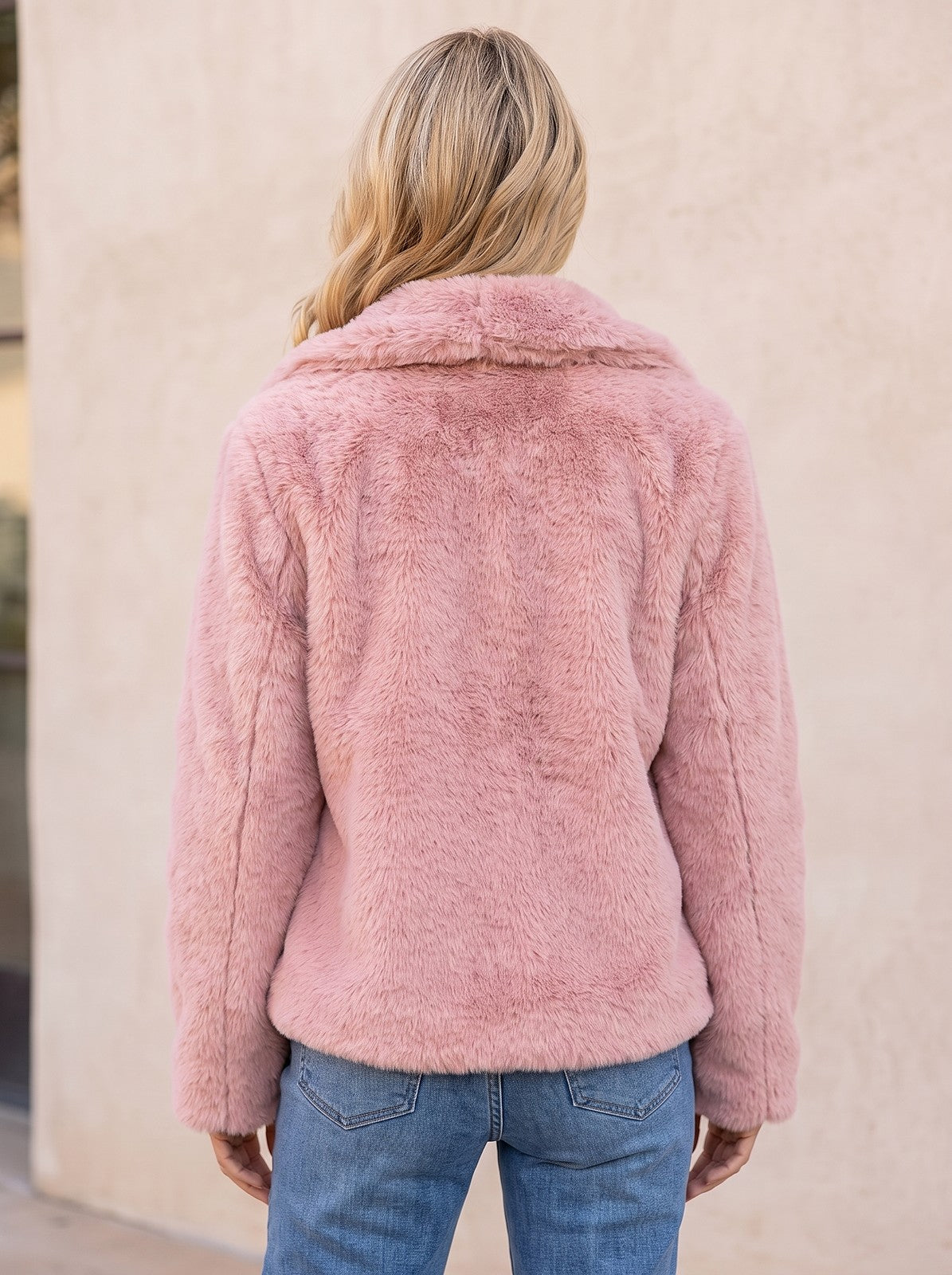 Women's Short Fluffy Faux Fur Jacket
