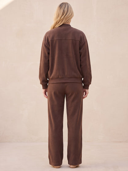Women's Bomber Jacket Tracksuit Wide Leg Trousers