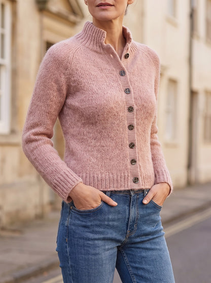 Women's Cosy Stand Neck Knit Cardigan