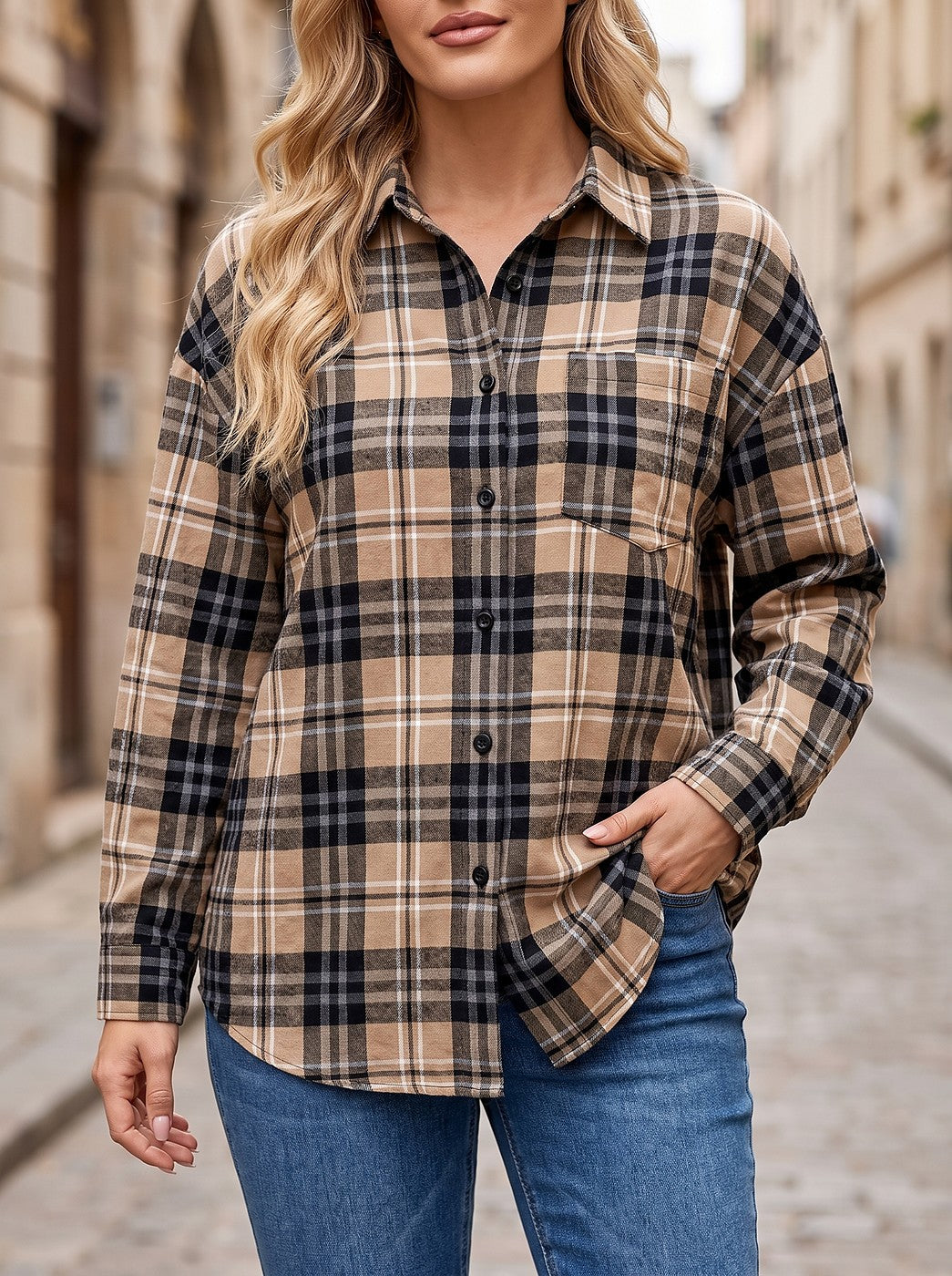 Women's Checked Brushed Cotton Shirt