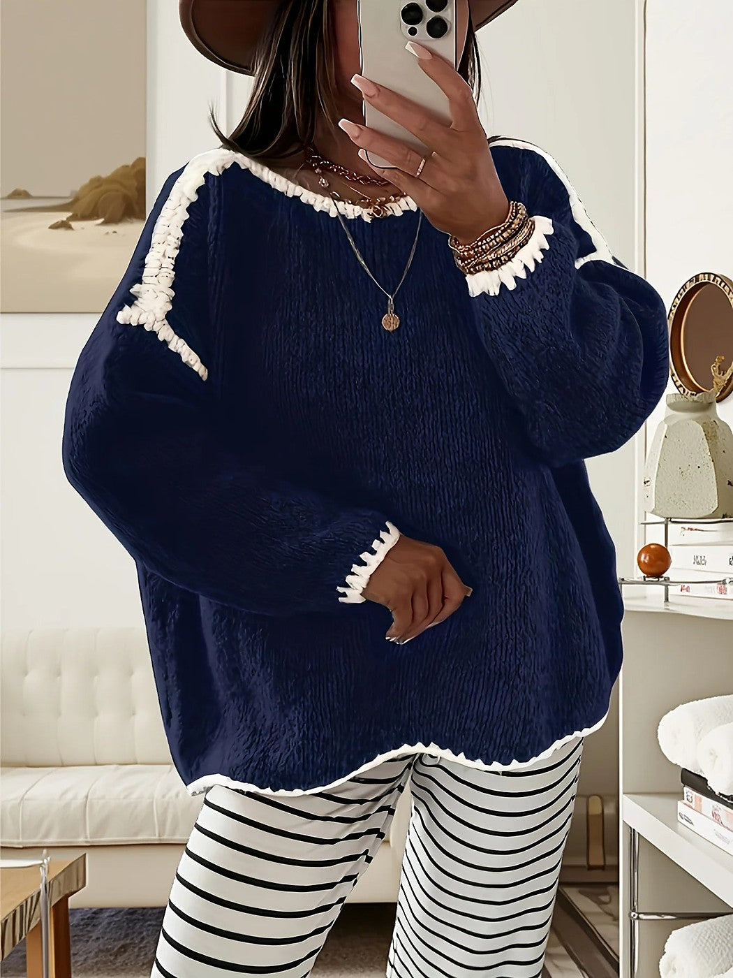Women's Cosy Oversized Crew Neck Jumper