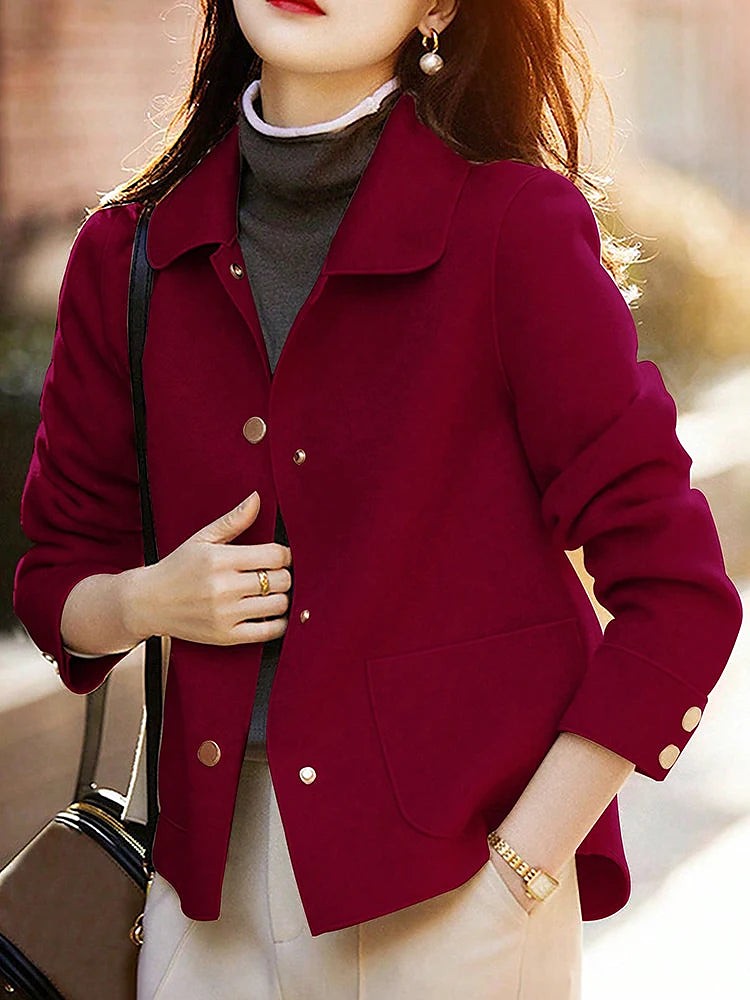 Women's Autumn Lined Collared Short Coat