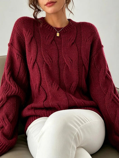 Women's Easy Wear Cable Knit Puff Jumper