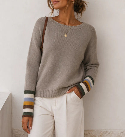 Women's Contrast Cuff Crew Jumper