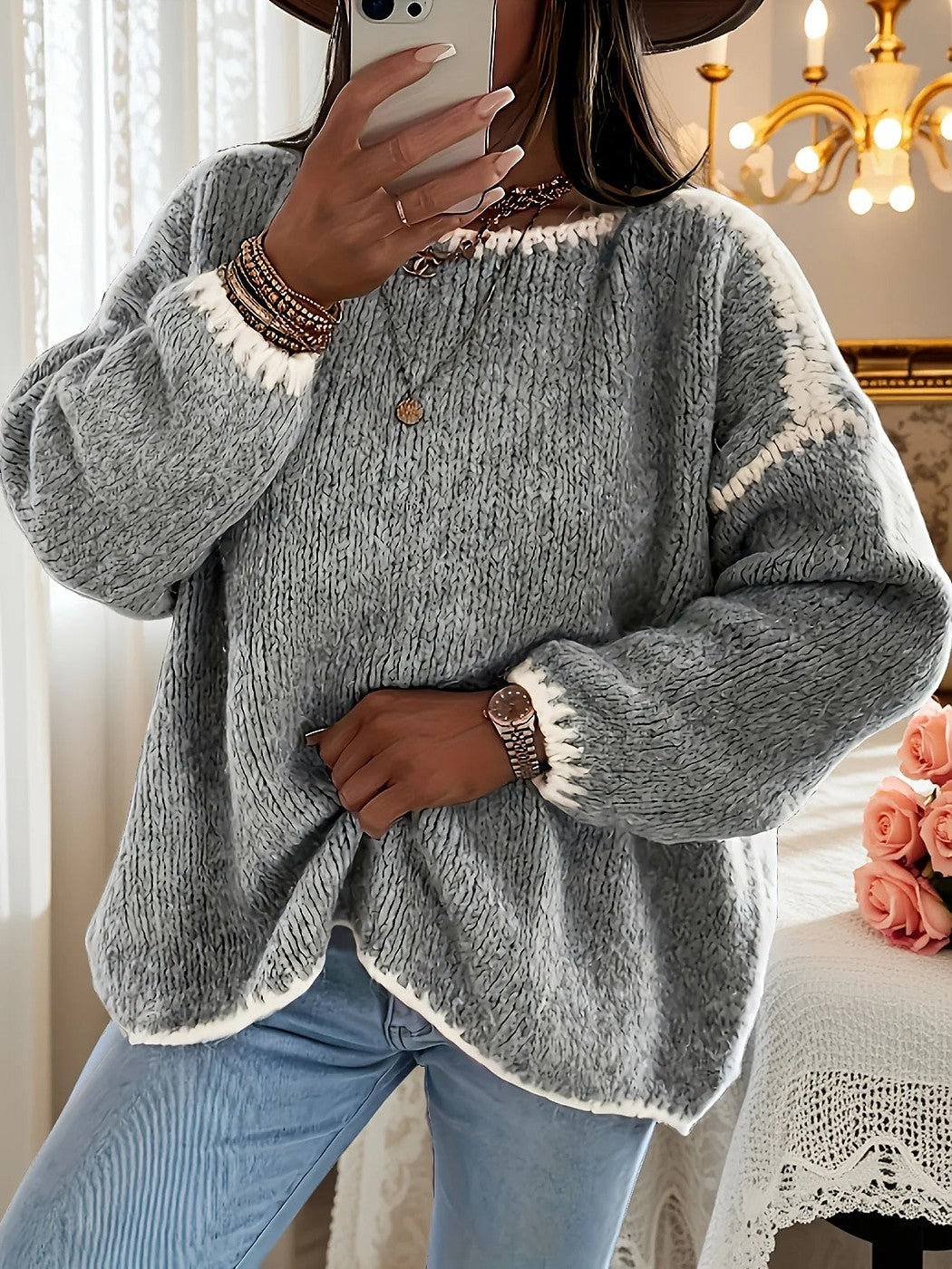 Women's Cosy Oversized Crew Neck Jumper