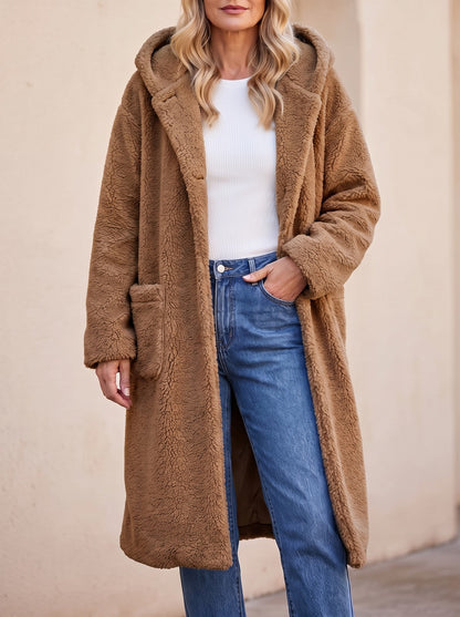 Women's Oversized Hooded Teddy Fleece Coat