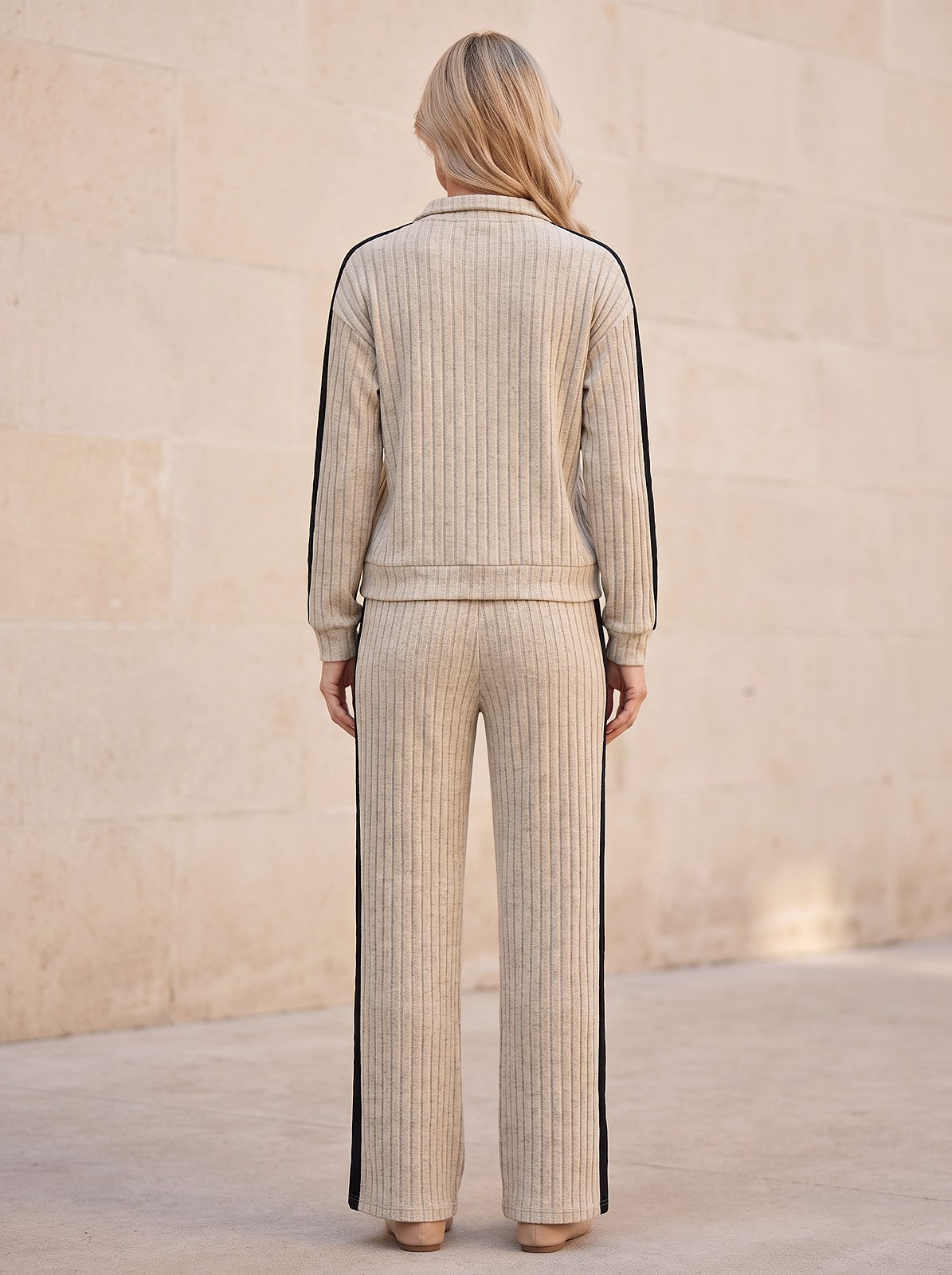 Women's Knitted Half Zip Co-ord Set