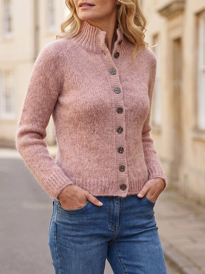 Women's Cosy Stand Neck Knit Cardigan