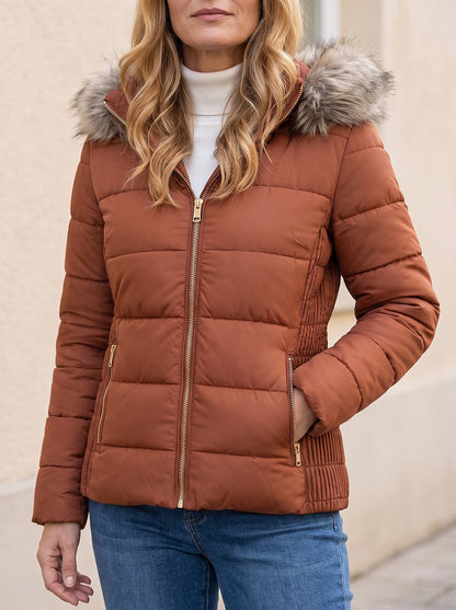 Women's Faux Fur Hood Puffer Jacket