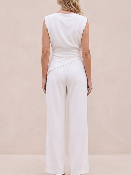 Women's Sleeveless Cowl Top and Trouser Set