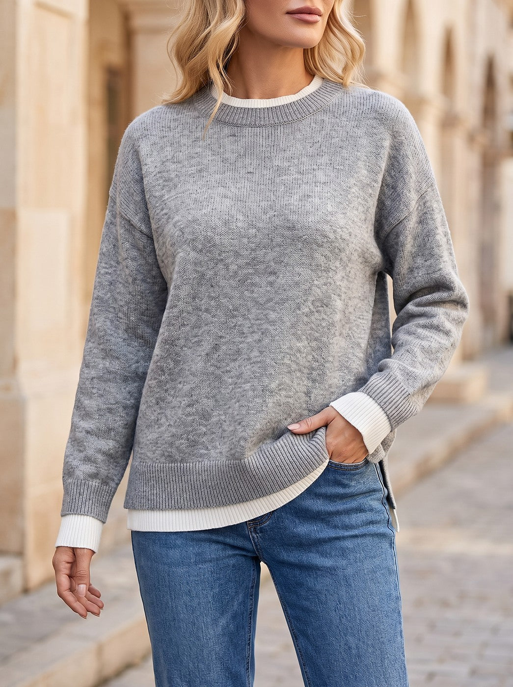 Women's Layered Hem Soft Touch Jumper