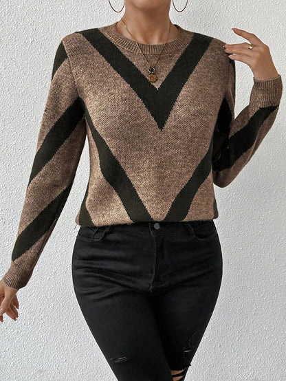 Women's Chevron Knit Crew Jumper